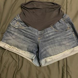 Maternity jean shorts